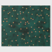 グリッター星オングランジ紙 ラッピングペーパー (フラット)