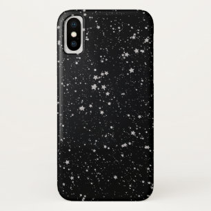 グリッター星2 -シルバーブラック iPhone X ケース