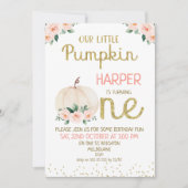 グリッター書道かぼちゃ一歳 招待状 (正面)