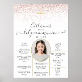 グリッター最初の通信おもしろいファクト写真サイン ポスター (正面)