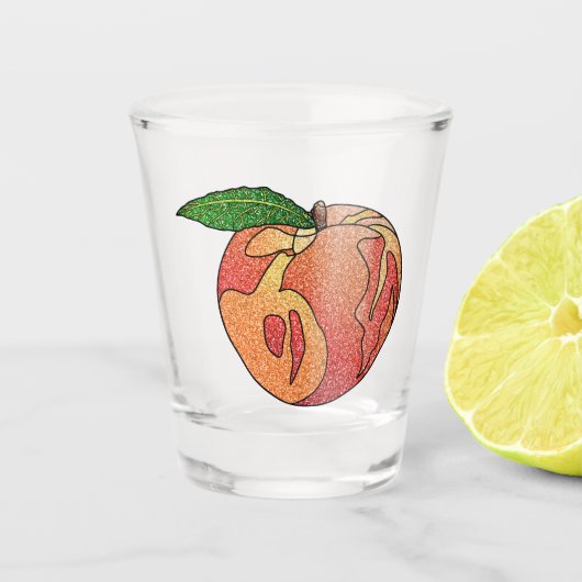 グリッター桃 ショットグラス (正面)