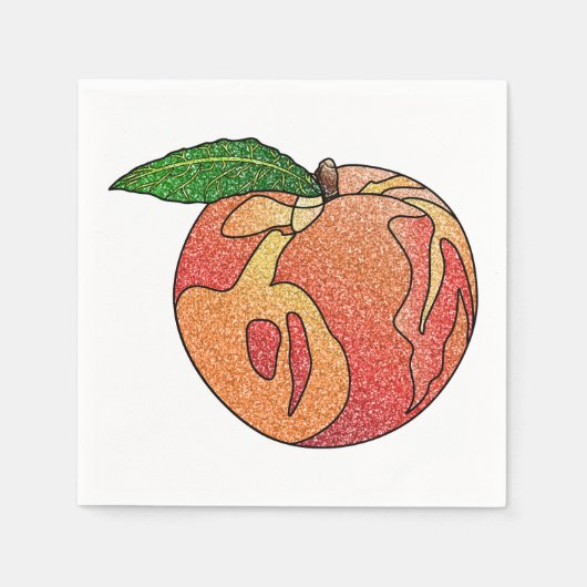 グリッター桃 スタンダードカクテルナプキン (正面)