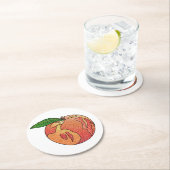 グリッター桃 ラウンドペーパーコースター (インサイチュ)