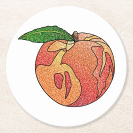 グリッター桃 ラウンドペーパーコースター