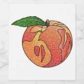 グリッター桃 ワインラベル (シングルラベル)