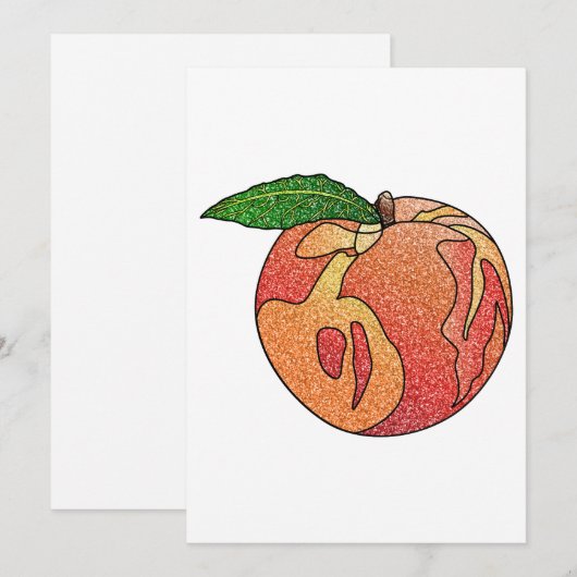 グリッター桃 招待状 (正面/裏面)