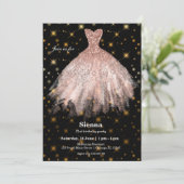 グリッター水彩ドレス 招待状 (スタンド正面)