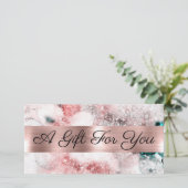 グリッター水彩バラ金ゴールド箔ギフト券 (スタンド正面)