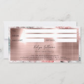 グリッター水彩バラ金ゴールド箔ギフト券 (裏面)