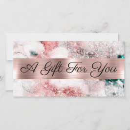 グリッター水彩バラ金ゴールド箔ギフト券