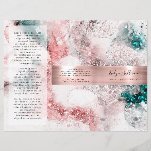 グリッター水彩バラ金ゴールド箔パンフレット (正面)