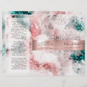 グリッター水彩バラ金ゴールド箔パンフレット (正面/裏面)