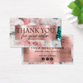 グリッター水彩バラ金ゴールド箔割引カード (デスク)