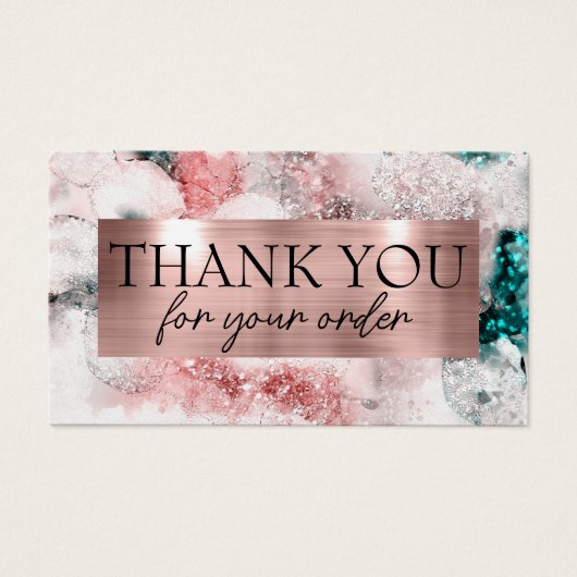 グリッター水彩バラ金ゴールド箔割引カード (正面)