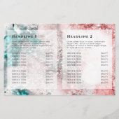 グリッター水彩バラ金ゴールド箔2折パンフレット (裏面)