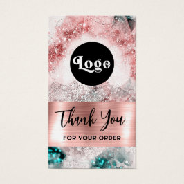 グリッター水彩バラ金箔パッケージインサート