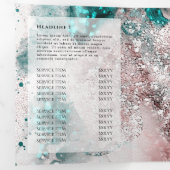 グリッター水彩バラ金箔3折パンフレット 三つ折りカード (内部最初)