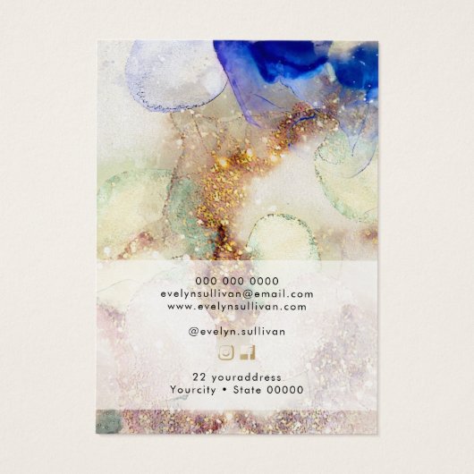 グリッター水彩フェイクネックレス表示カード (裏面)