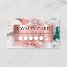 グリッター水彩ローズゴールドホイルロイヤリティカード