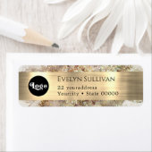 グリッター水彩及びホイルロゴ差出人住所 ラベル (インサイチュ)