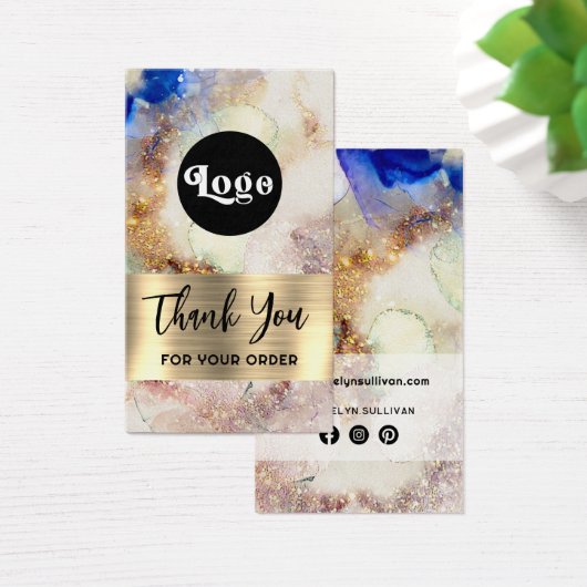 グリッター水彩及び金ゴールドフォイルパッケージインサート (デスク)