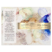 グリッター水彩及び金ゴールド箔パンフレット