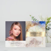 グリッター水彩及び金ゴールド箔2折パンフレット (スタンド正面)