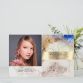 グリッター水彩及び金ゴールド箔2折パンフレット (スタンド正面)