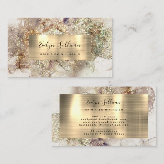 グリッター水彩名刺 名刺 (正面/裏面)