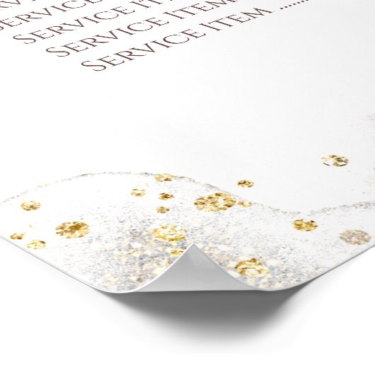 グリッター水彩図形デジタル価格表 ポスター (角)