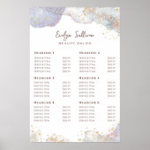 グリッター水彩形状価格表ポスター ポスター (正面)