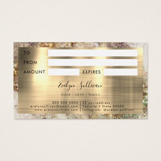 グリッター水彩箔ギフトカード (裏面)