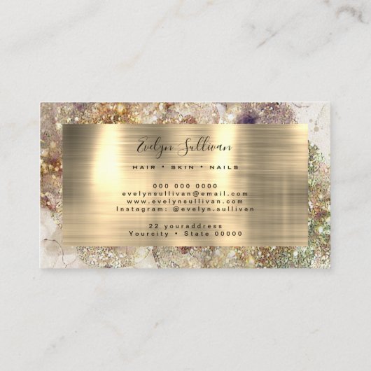 グリッター水彩箔ビジネスカード 名刺 (裏面)