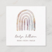 グリッター水彩虹の名刺 スクエア名刺 (正面)