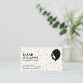 グリッター水玉模様パターン |女性の美しい 名刺 (スタンド正面)