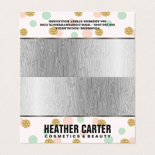 グリッター水玉模様 |天然線グレイン 名刺 (外部フラット)