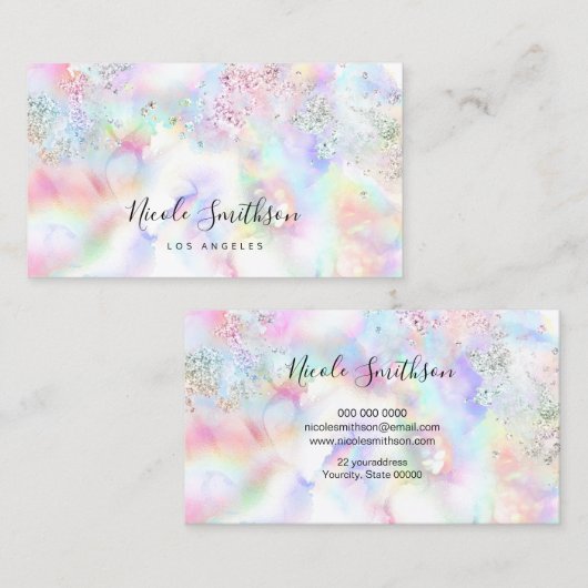 グリッター水色インク 名刺 (正面/裏面)