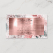 グリッター水色バラ金ゴールド箔ロイヤリティカード 名刺 (裏面)