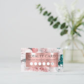 グリッター水色バラ金ゴールド箔ロイヤリティカード 名刺 (スタンド正面)