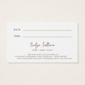 グリッター水色形状アポイントメントカード (裏面)