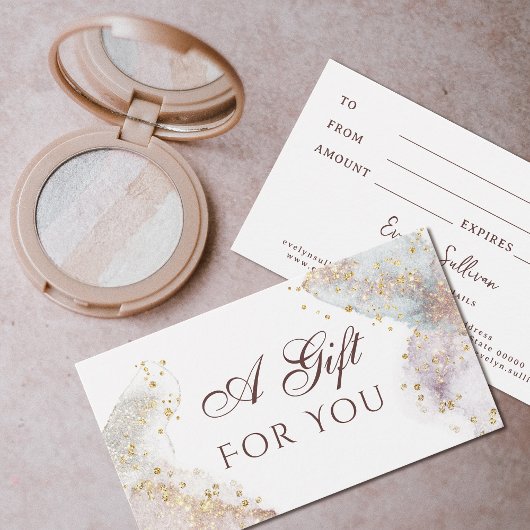 グリッター水色形状ギフトカード