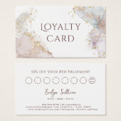 グリッター水色形状ロイヤリティカード (正面&裏面)