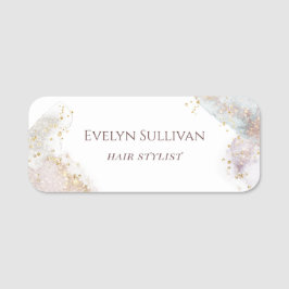 グリッター水色形状名タグ 名札