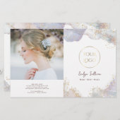 グリッター水色形状2折パンフレット (正面/裏面)