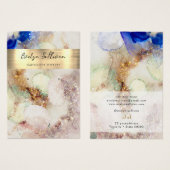 グリッター水色金ゴールド箔ジュエリー表示カード (正面&裏面)