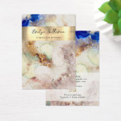 グリッター水色金ゴールド箔ジュエリー表示カード (デスク)