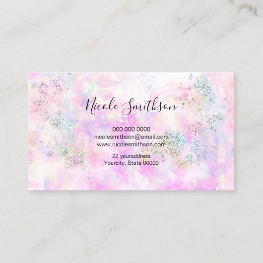 グリッター水色 名刺 (裏面)