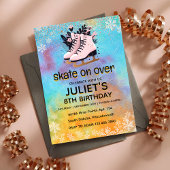 グリッター氷スケートで滑るパーティー8歳の誕生日 招待状