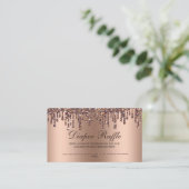 グリッター滴ブロンズベビーシャワーおむつラッフル エンクロージャーカード (スタンド正面)