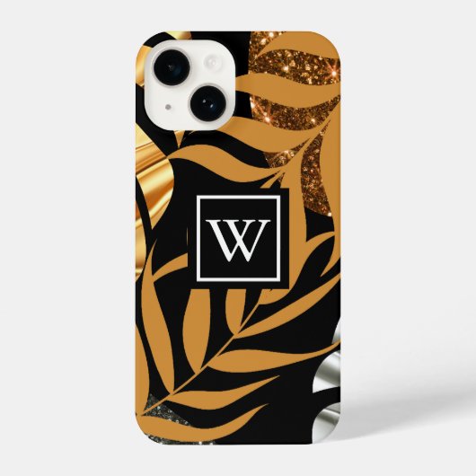 グリッター熱帯フローラ iPhoneケース (裏面)